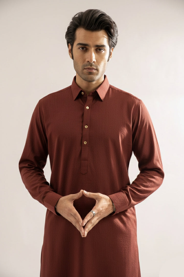 Edge Republic Mens RTW Shalwar Kameez Wash N wear Bronze Premium  - Festive Collection