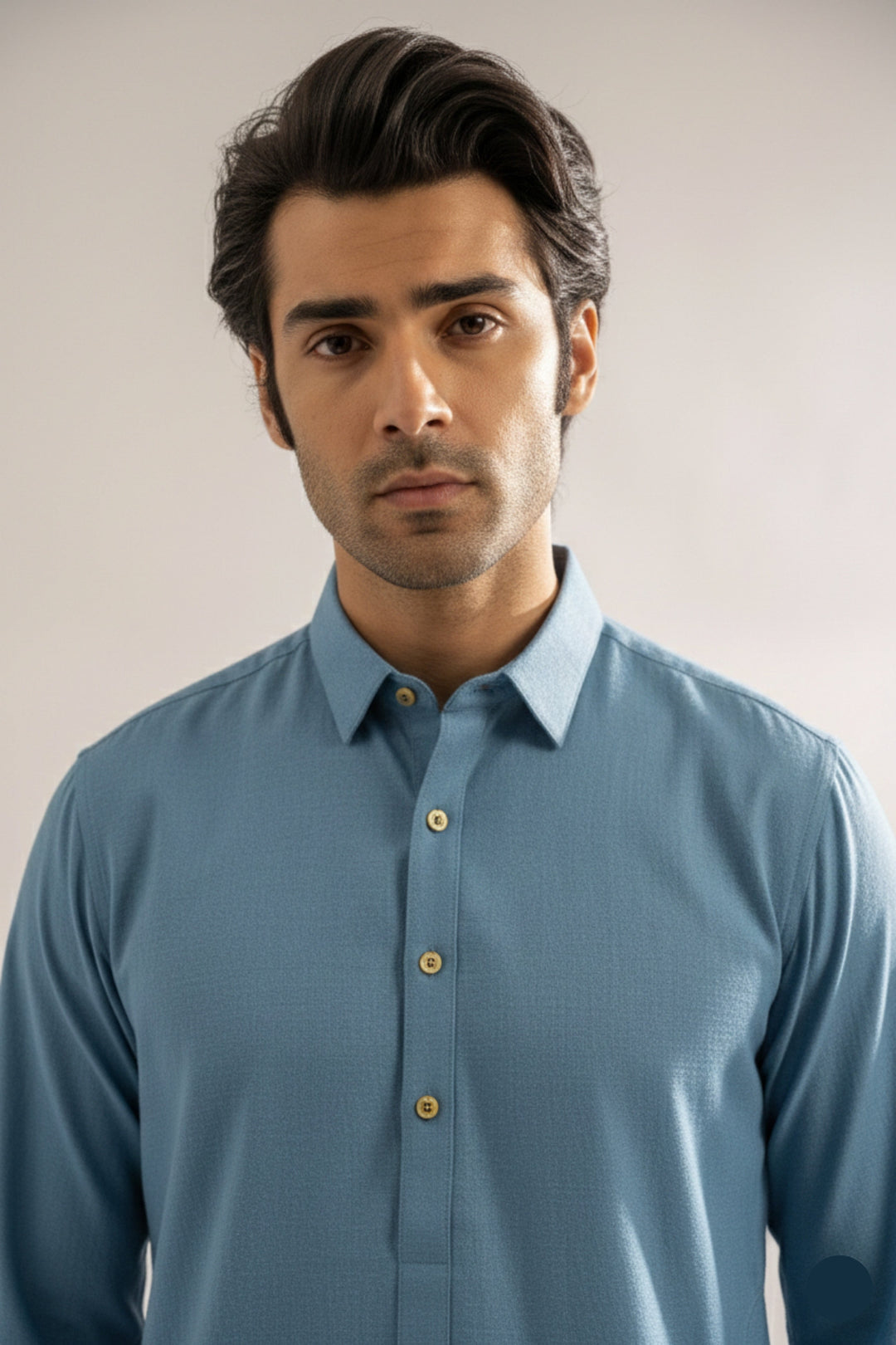 Edge Republic Mens RTW Shalwar Kameez Wash N wear Ice Blue Premium  - Festive Collection