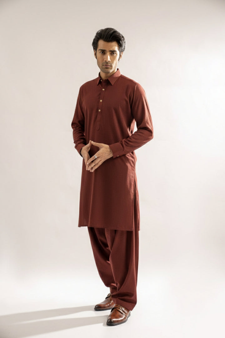 Edge Republic Mens RTW Shalwar Kameez Wash N wear Bronze Premium  - Festive Collection
