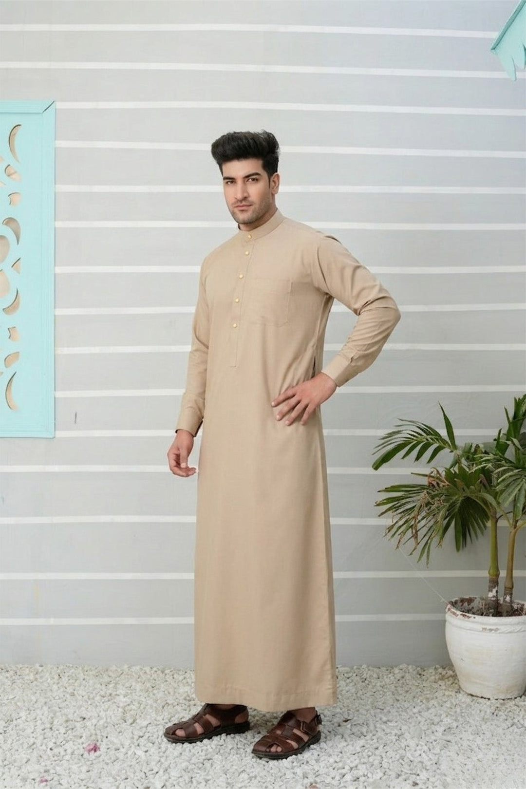 Royal Arabic Jubba by Edge Republic Mens RTW Solids Cotton Viscose 2 Piece Suit JB 027 Festive Collection