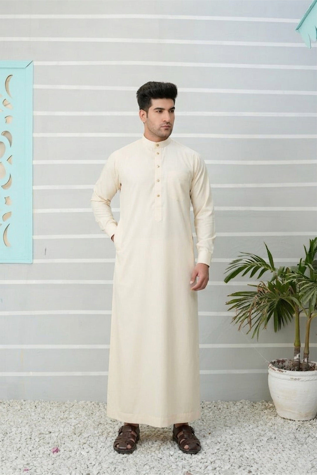 Royal Arabic Jubba by Edge Republic Mens RTW Solids Cotton Viscose 2 Piece Suit JB 029 Festive Collection