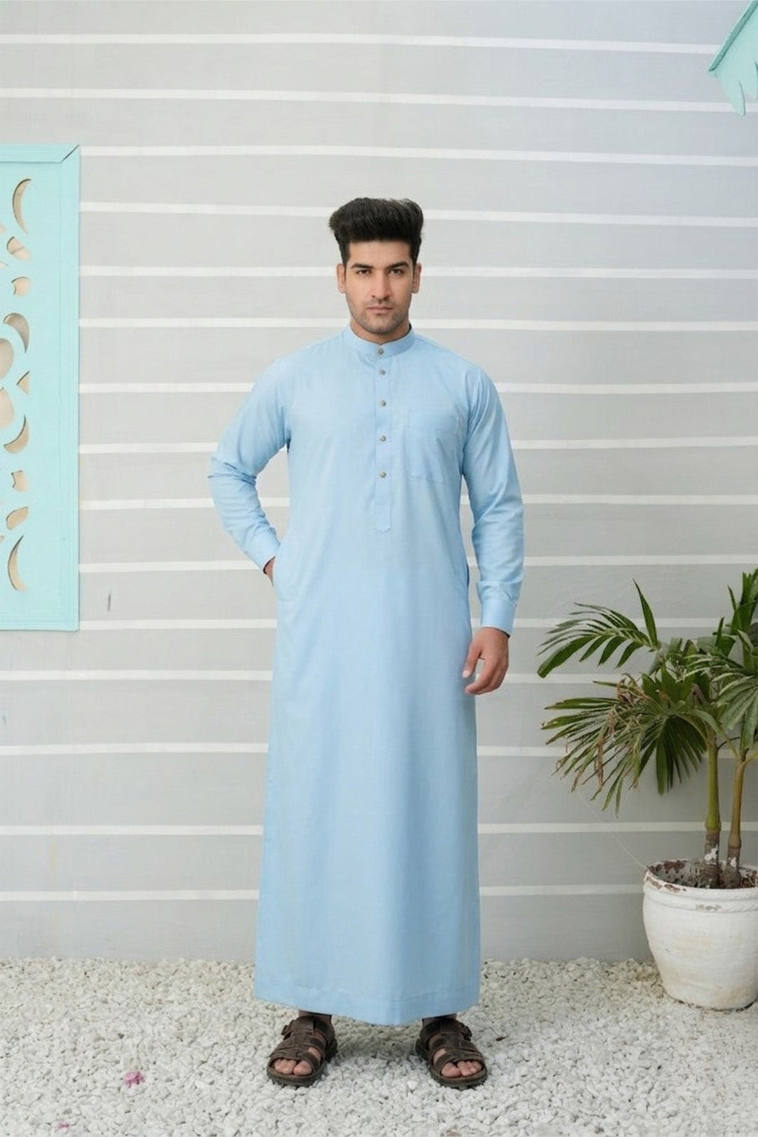 Royal Arabic Jubba by Edge Republic Mens RTW Solids Cotton Viscose 2 Piece Suit JB 026 Festive Collection