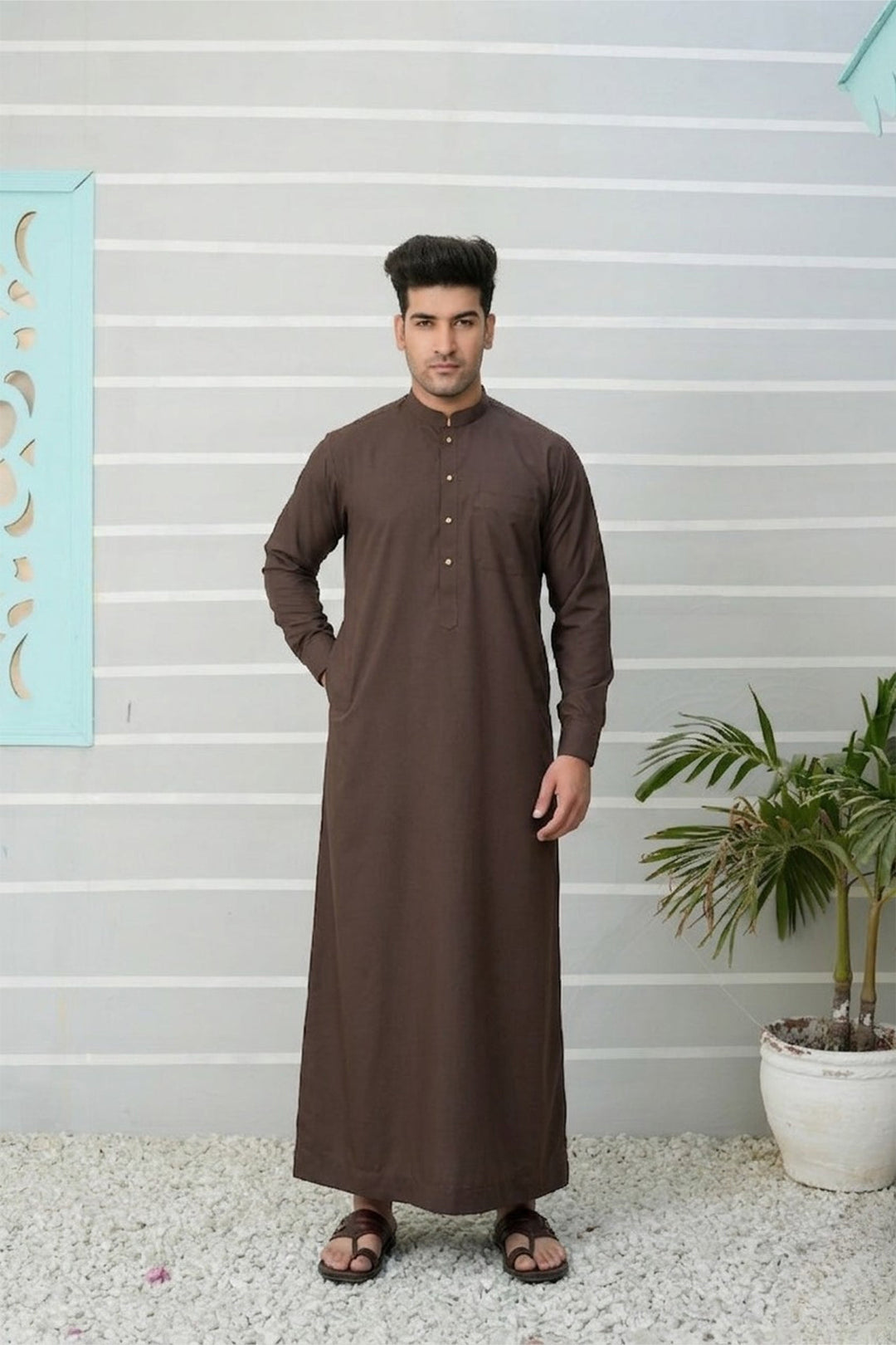 Royal Arabic Jubba by Edge Republic Mens RTW Solids Cotton Viscose 2 Piece Suit JB 019 Festive Collection