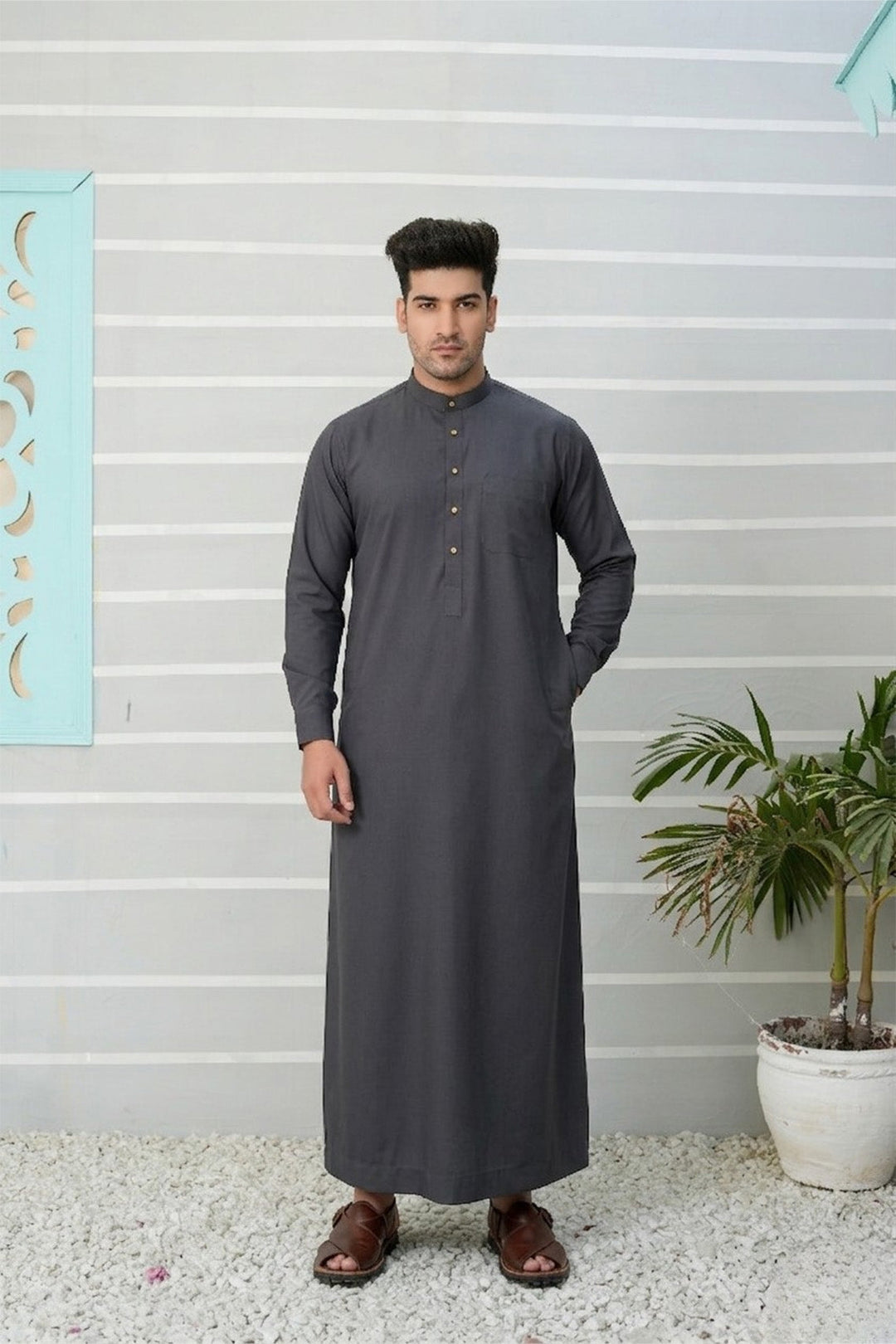 Royal Arabic Jubba by Edge Republic Mens RTW Solids Cotton Viscose 2 Piece Suit JB 022 Festive Collection