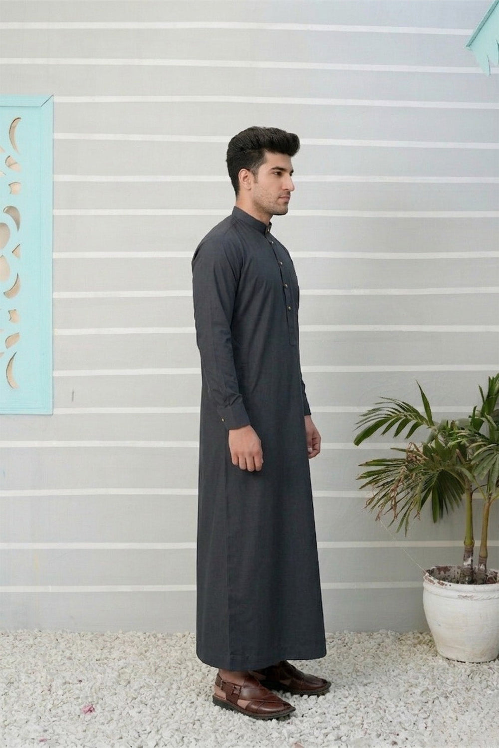 Royal Arabic Jubba by Edge Republic Mens RTW Solids Cotton Viscose 2 Piece Suit JB 025 Festive Collection