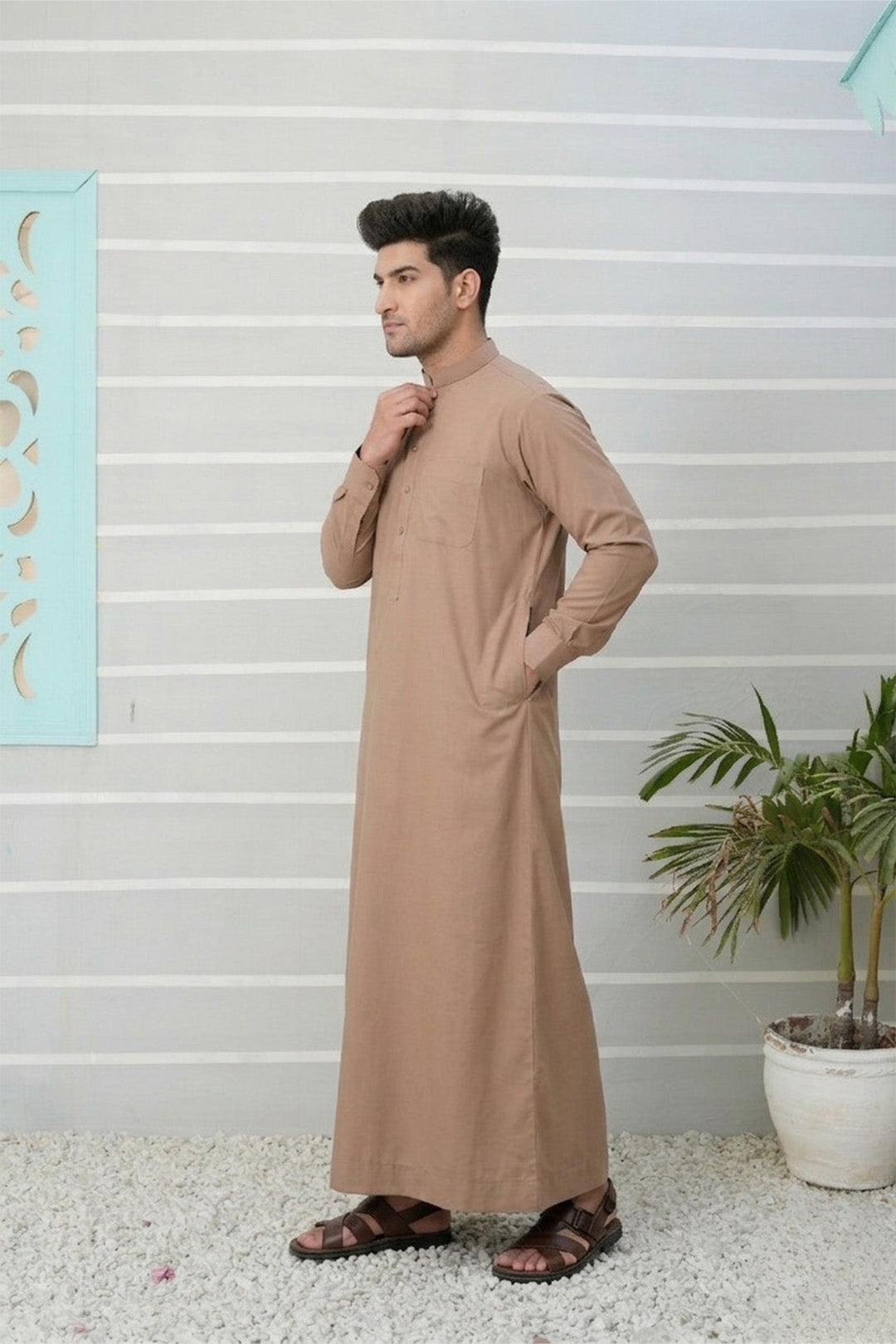 Royal Arabic Jubba by Edge Republic Mens RTW Solids Cotton Viscose 2 Piece Suit JB 030 Festive Collection