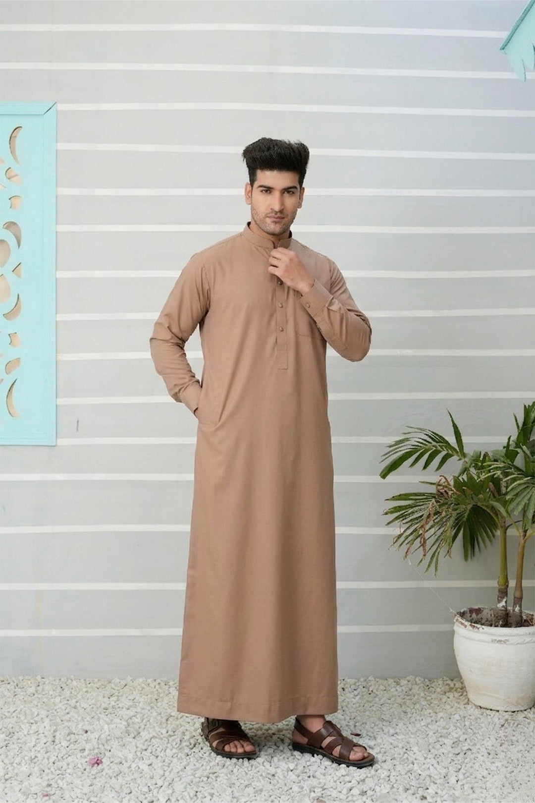 Royal Arabic Jubba by Edge Republic Mens RTW Solids Cotton Viscose 2 Piece Suit JB 030 Festive Collection