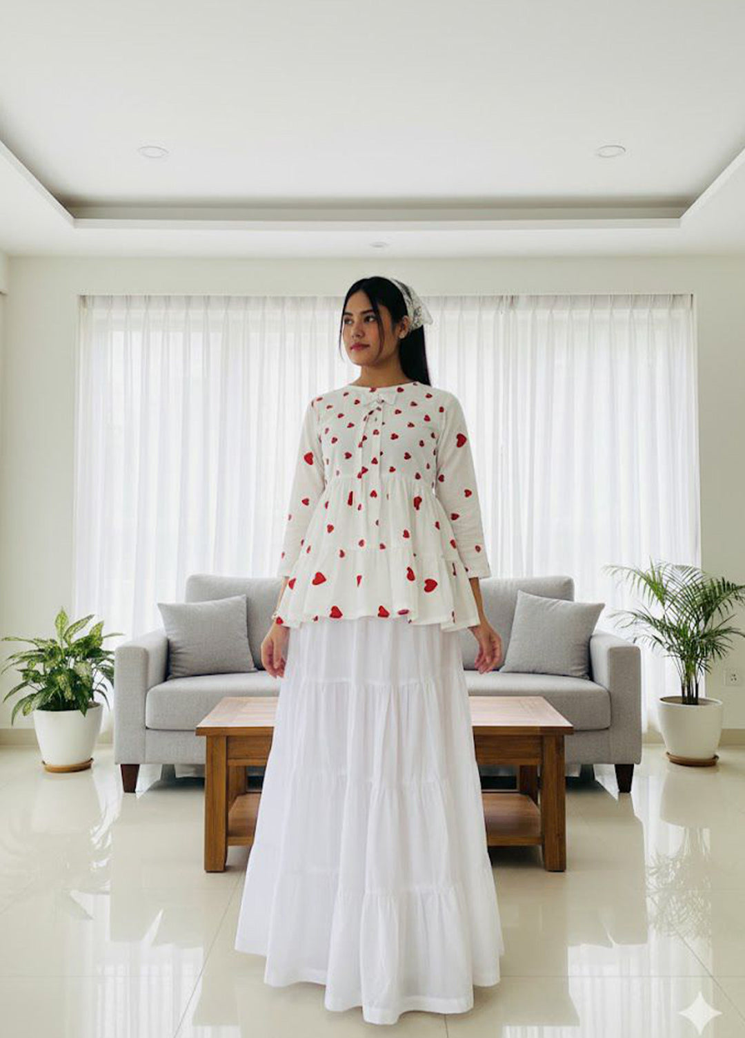 Urban Cut RTW Solids Cotton 1 Piece White Maxi 2 Casual Collection