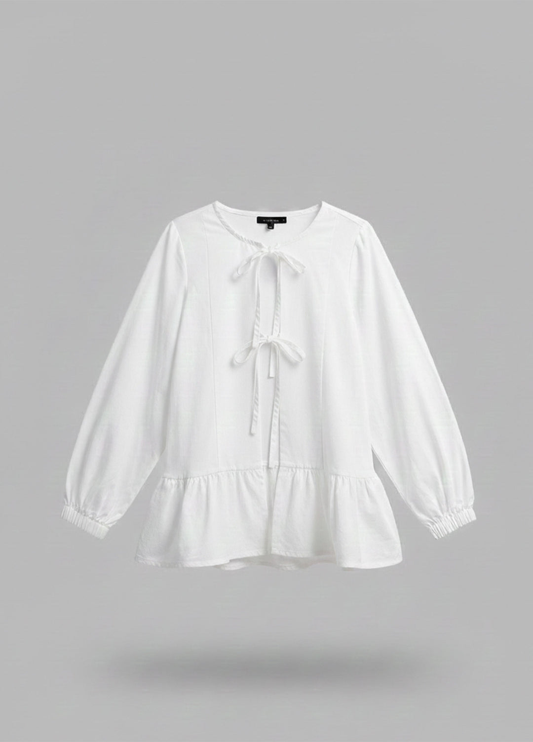 Urban Cut RTW Solids Cotton 1 Piece White Peplum Shirt Casual Collection
