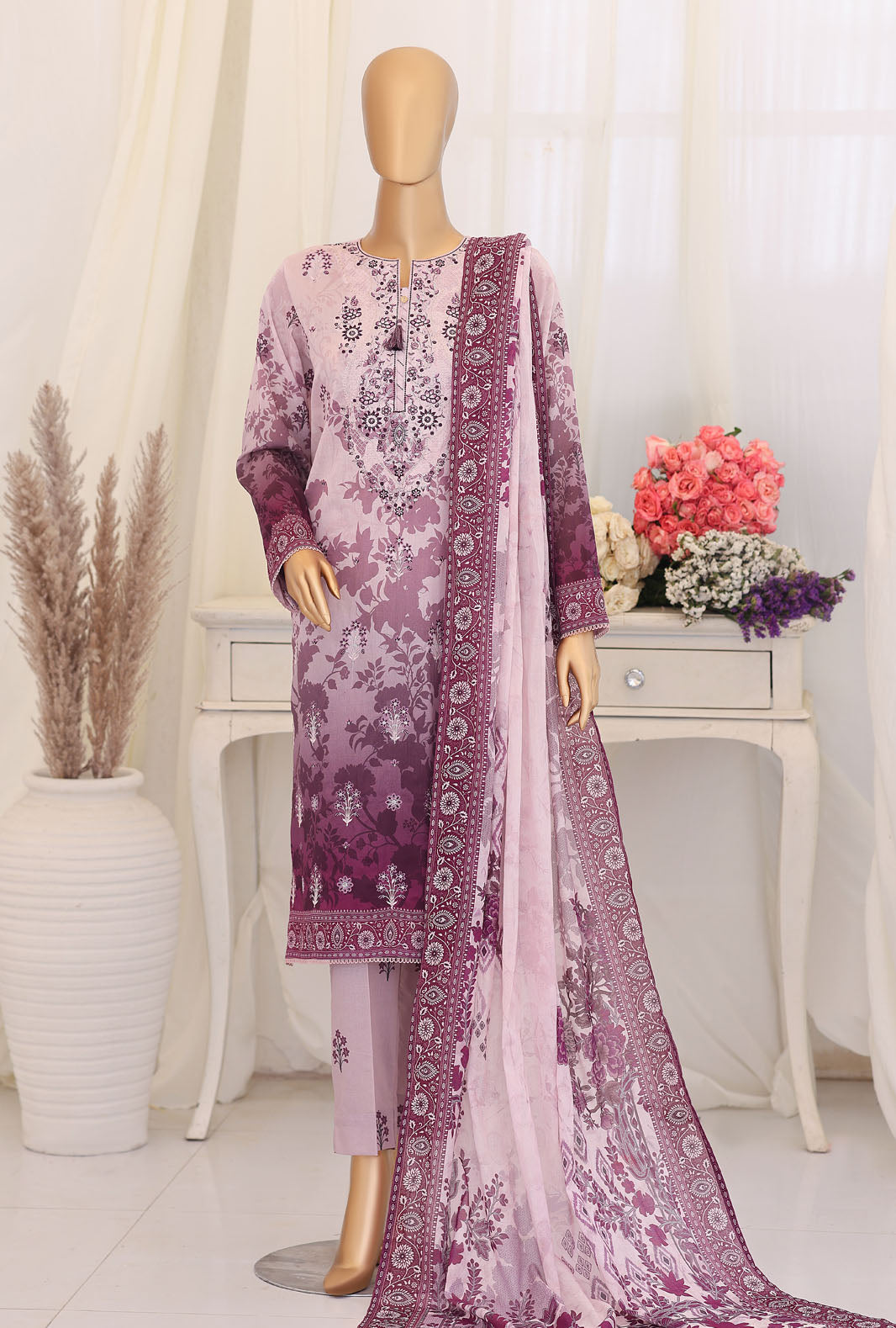 Virsa by HZ Textiles Unstitched Embroidered Lawn 3 Piece Suit VEC-1165 - Casual Collection