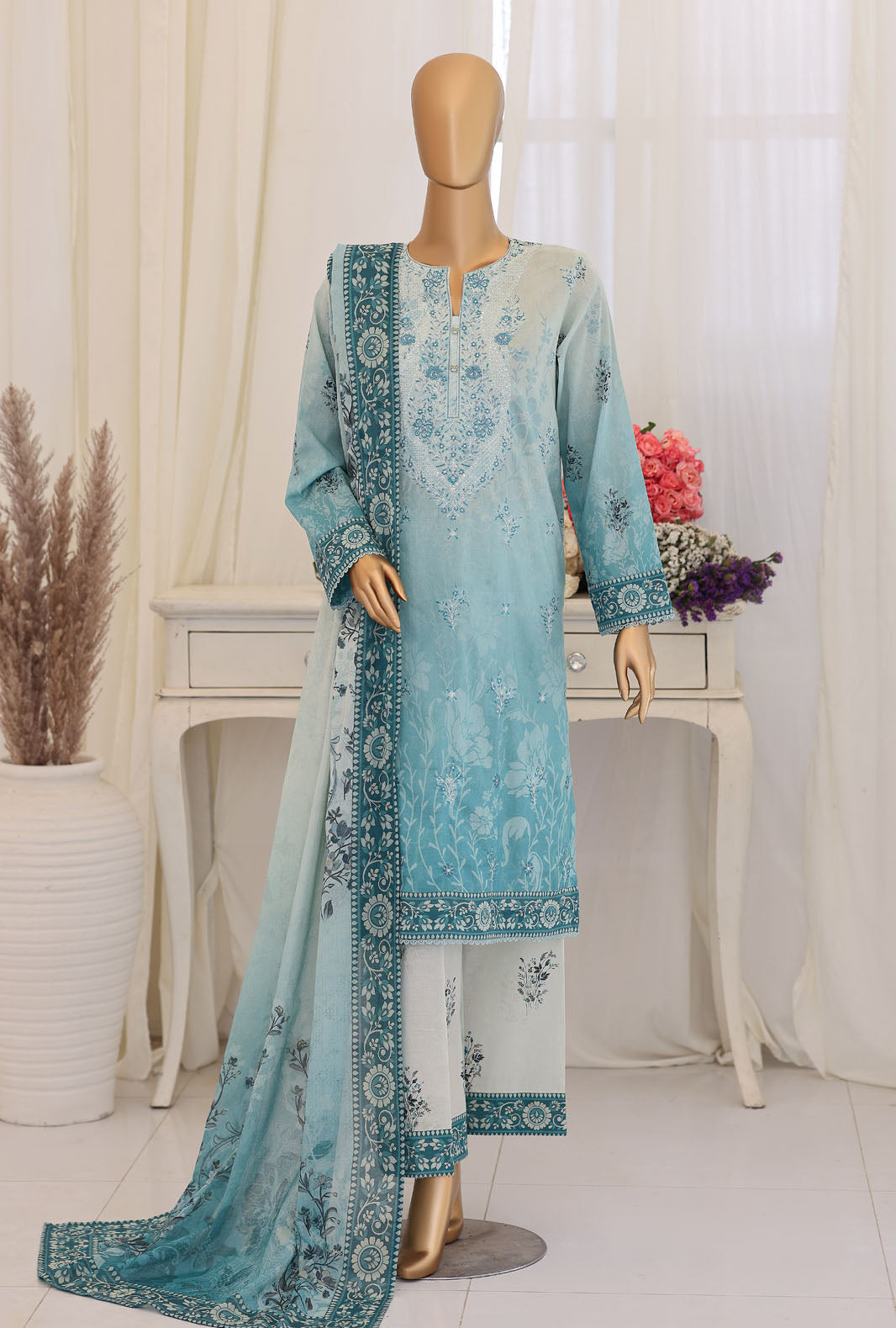 Virsa by HZ Textiles Unstitched Embroidered Lawn 3 Piece Suit VEC-1166 - Casual Collection