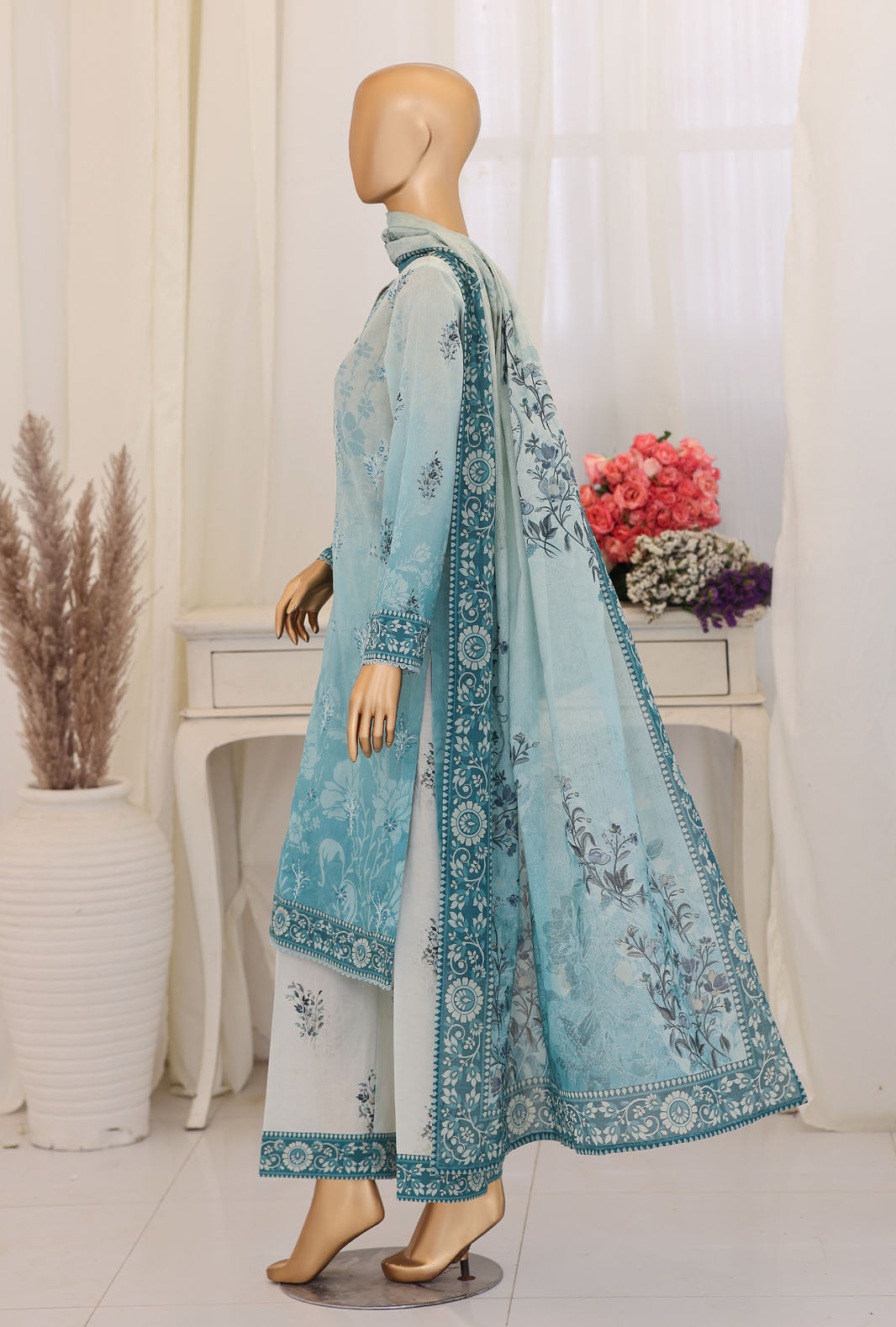 Virsa by HZ Textiles Unstitched Embroidered Lawn 3 Piece Suit VEC-1166 - Casual Collection