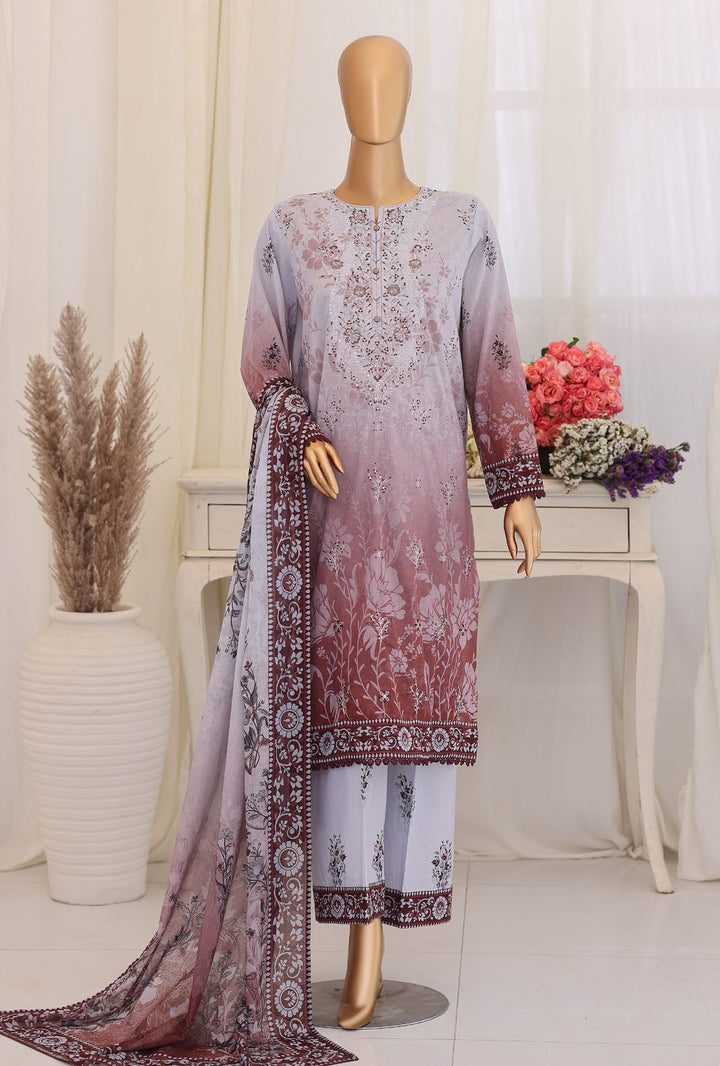 Virsa by HZ Textiles Unstitched Embroidered Lawn 3 Piece Suit VEC-1167 - Casual Collection