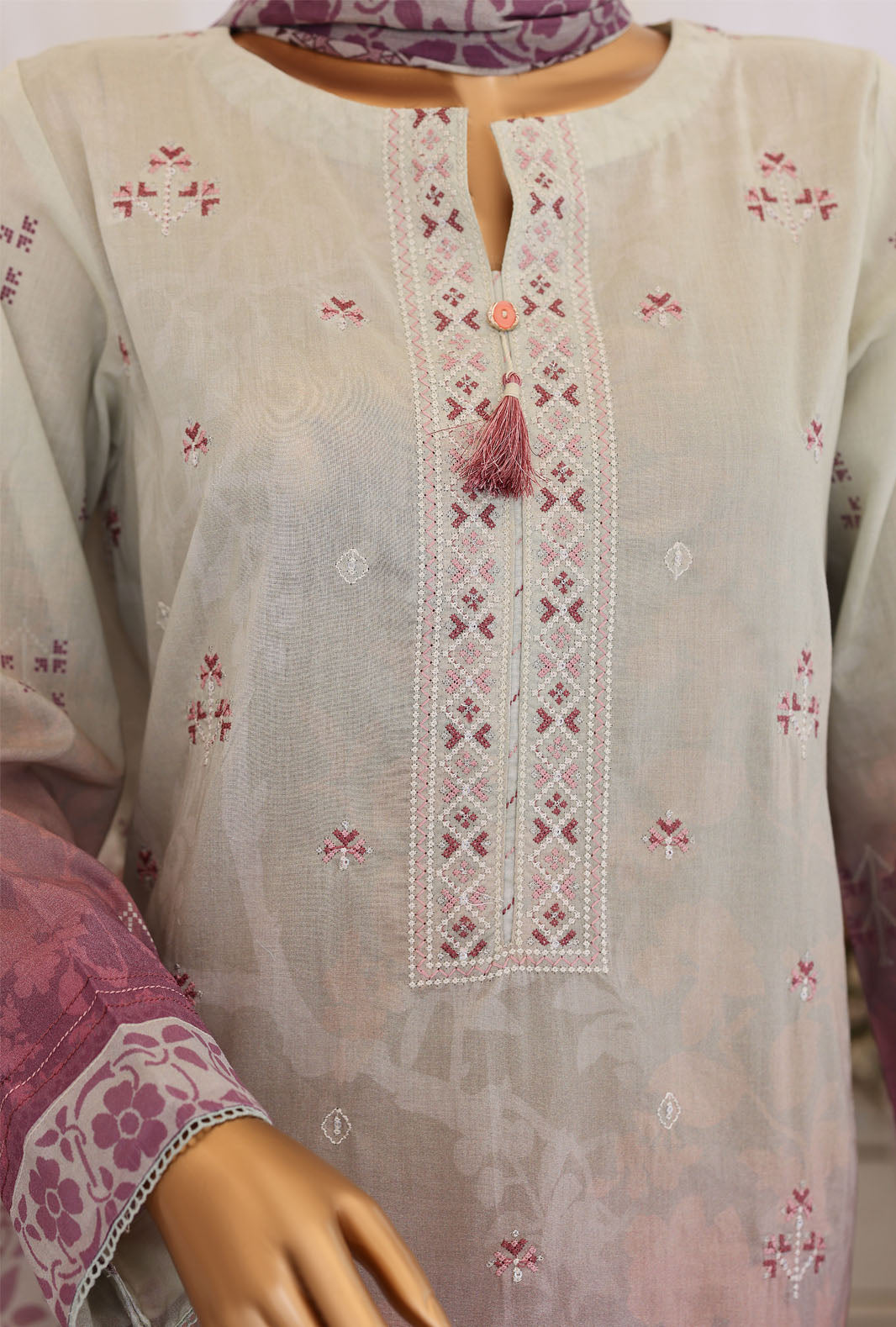 Virsa by HZ Textiles Unstitched Embroidered Lawn 3 Piece Suit VEC-1168 - Casual Collection