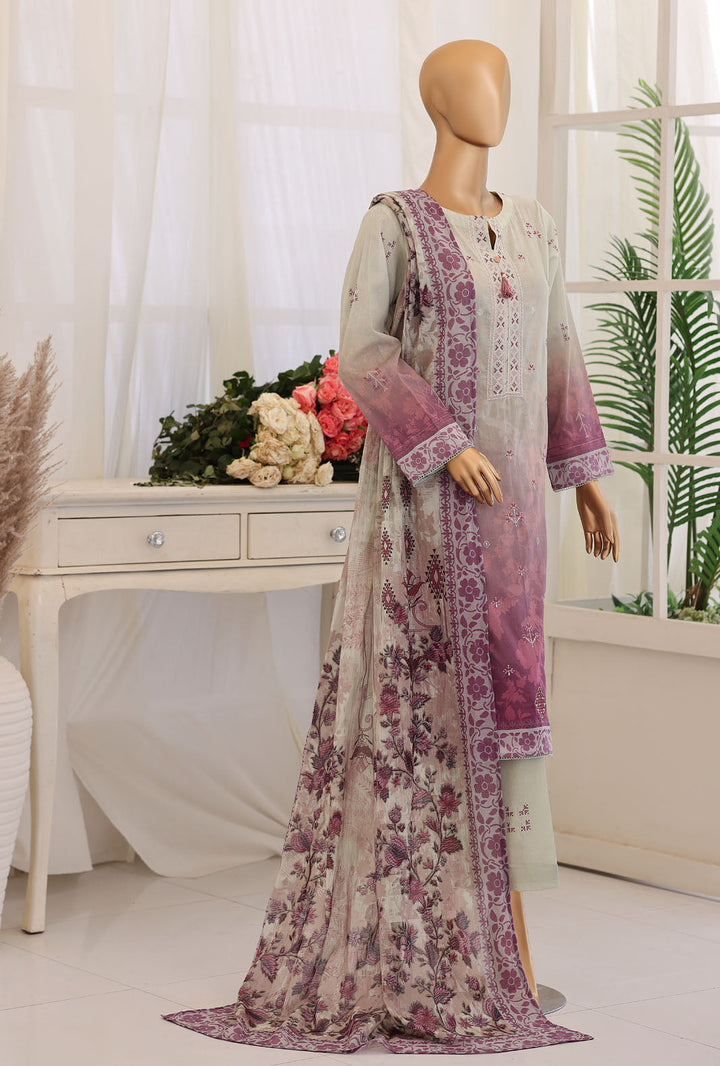 Virsa by HZ Textiles Unstitched Embroidered Lawn 3 Piece Suit VEC-1168 - Casual Collection