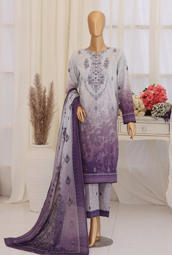 Virsa by HZ Textiles Unstitched Embroidered Lawn 3 Piece Suit VEC-1208 - Casual Collection