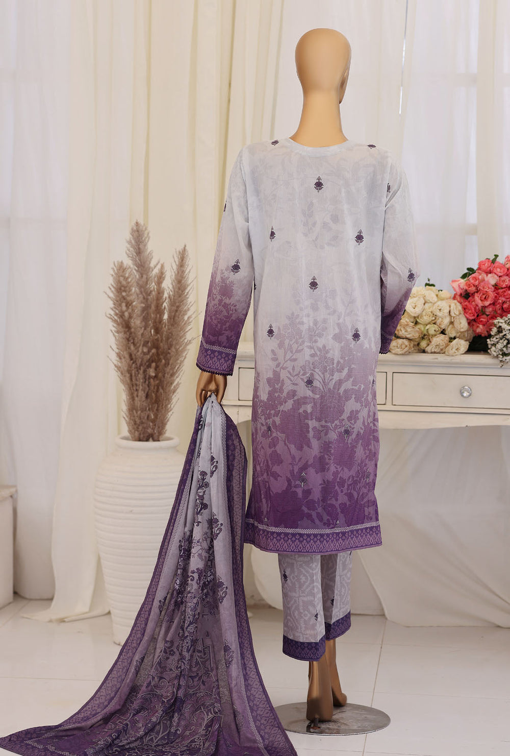 Virsa by HZ Textiles Unstitched Embroidered Lawn 3 Piece Suit VEC-1208 - Casual Collection