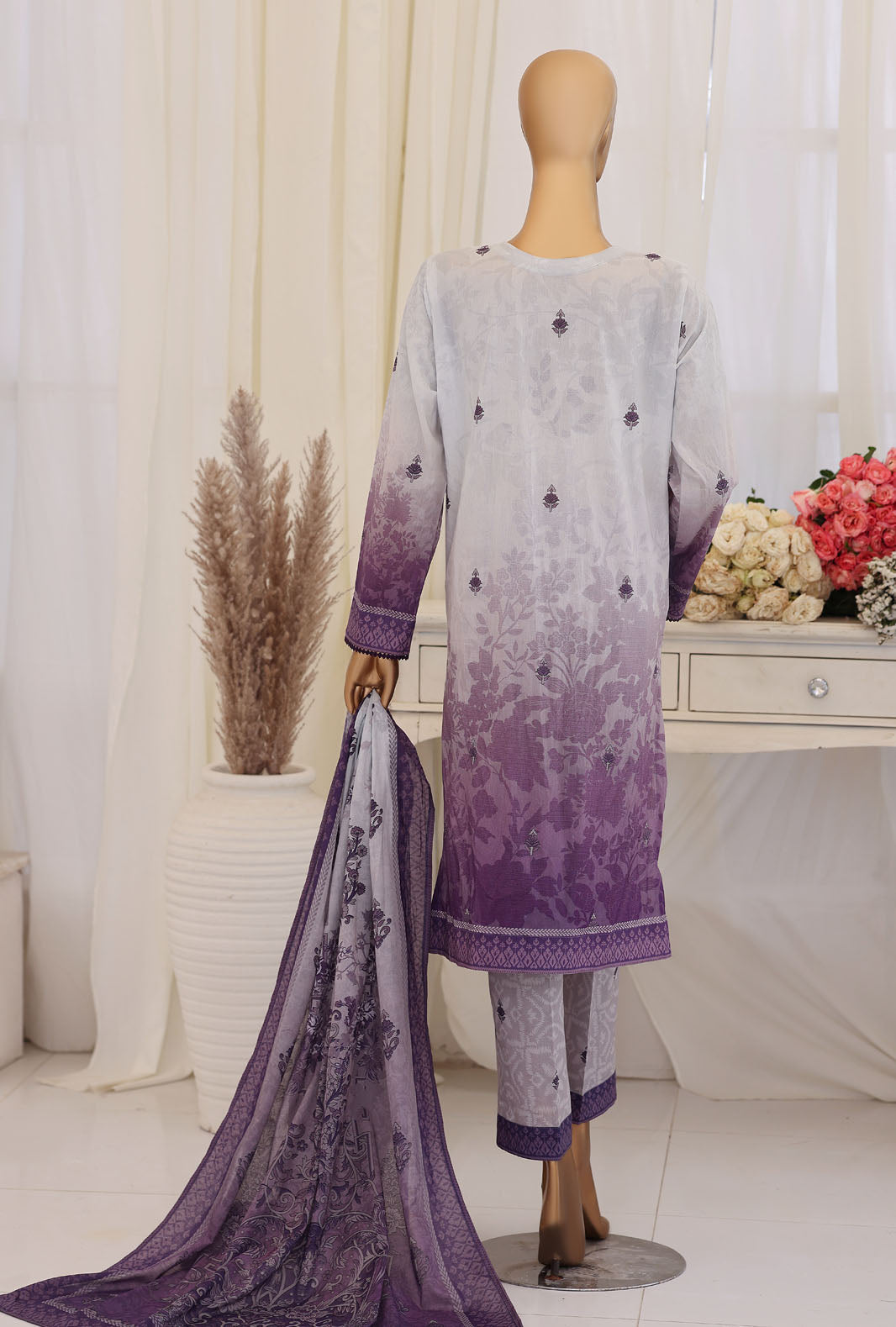 Virsa by HZ Textiles Unstitched Embroidered Lawn 3 Piece Suit VEC-1208 - Casual Collection