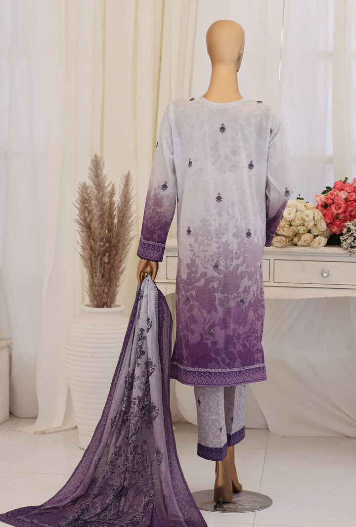 Virsa by HZ Textiles Unstitched Embroidered Lawn 3 Piece Suit VEC-1208 - Casual Collection