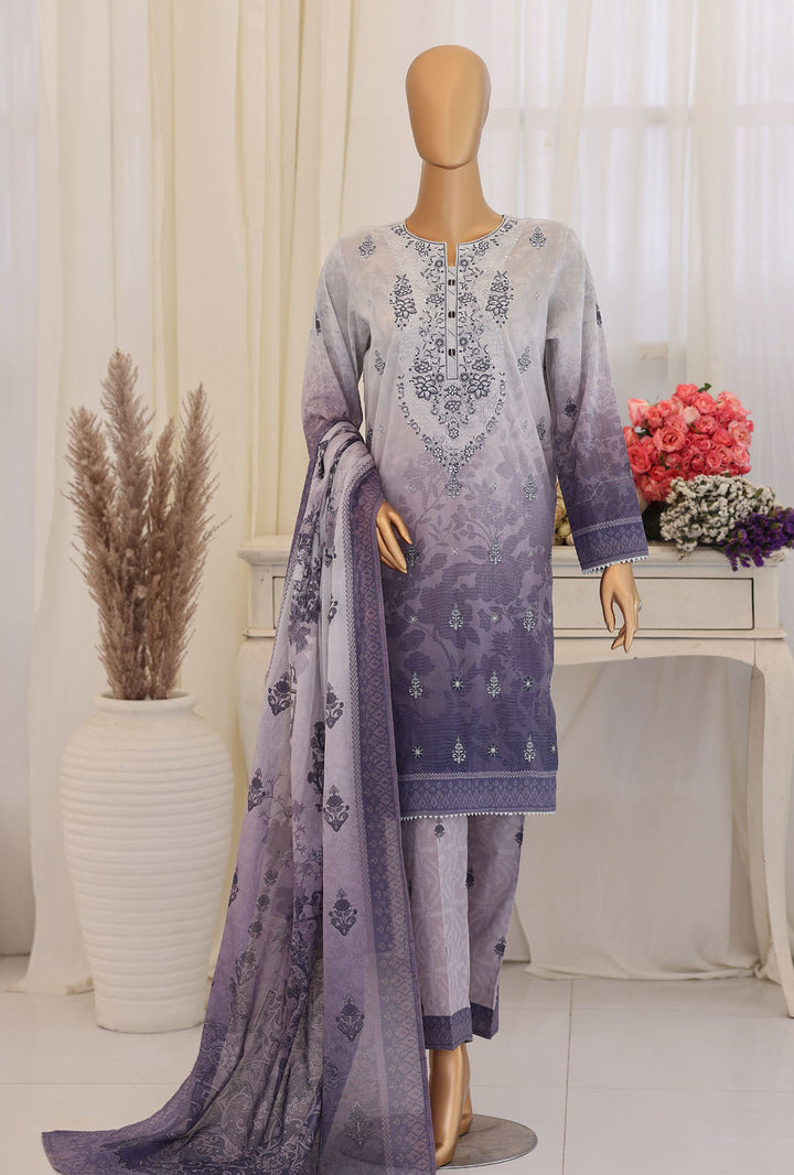 Virsa by HZ Textiles Unstitched Embroidered Lawn 3 Piece Suit VEC-1209 - Casual Collection