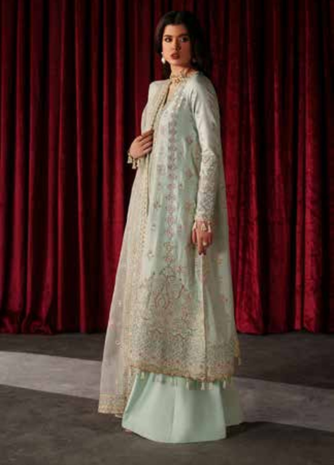 Verve Silk Edit by Emaan Adeel Unstitched Embroidered Raw Silk 3 Piece Suit EA26UVF Venezia - Festive Collection