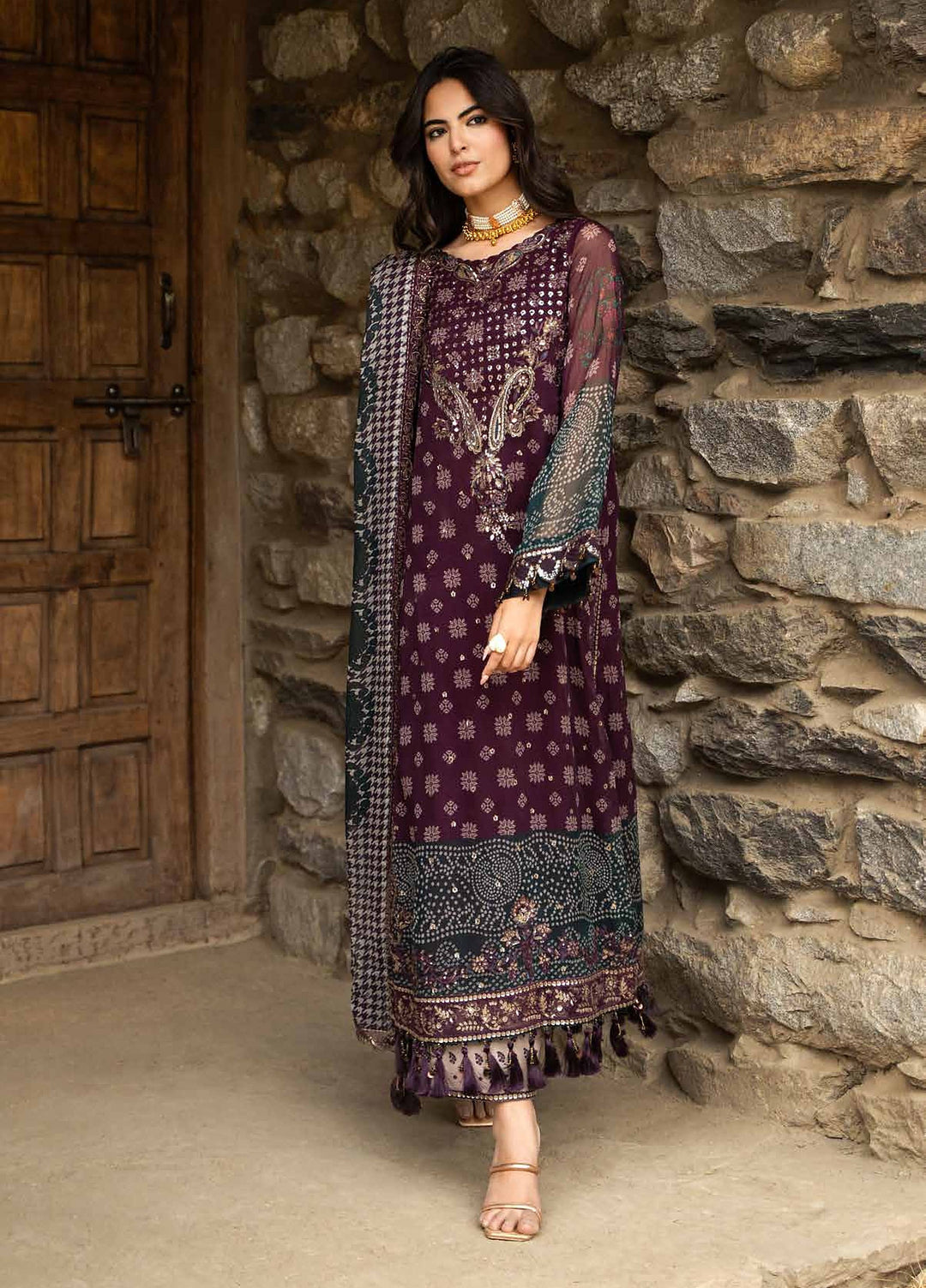 Vasal by Charizma Unstitched Embroidered Chiffon 3 Piece Suit CHR26UVC VSLW6-12 - Festive Collection