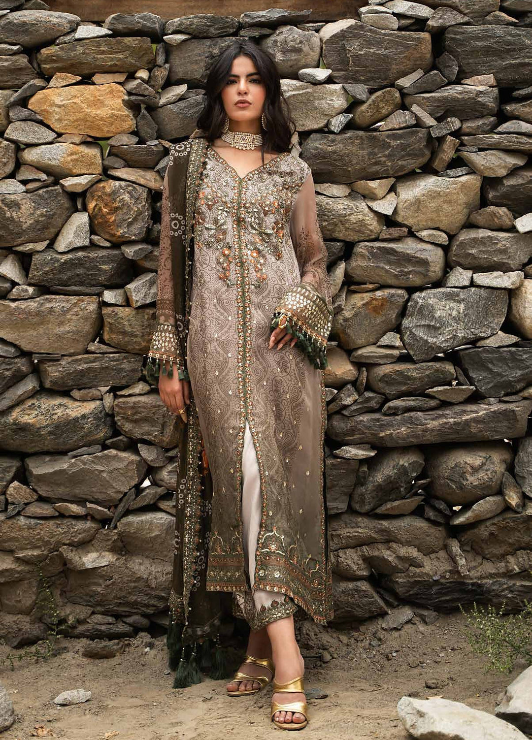 Vasal by Charizma Unstitched Embroidered Chiffon 3 Piece Suit CHR26UVC VSLW6-13 - Festive Collection