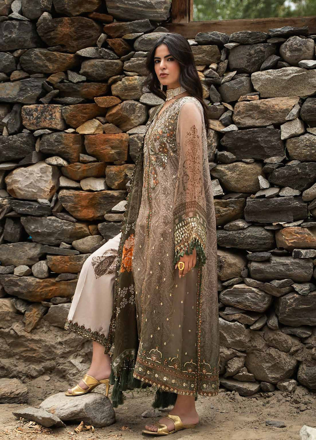 Vasal by Charizma Unstitched Embroidered Chiffon 3 Piece Suit CHR26UVC VSLW6-13 - Festive Collection