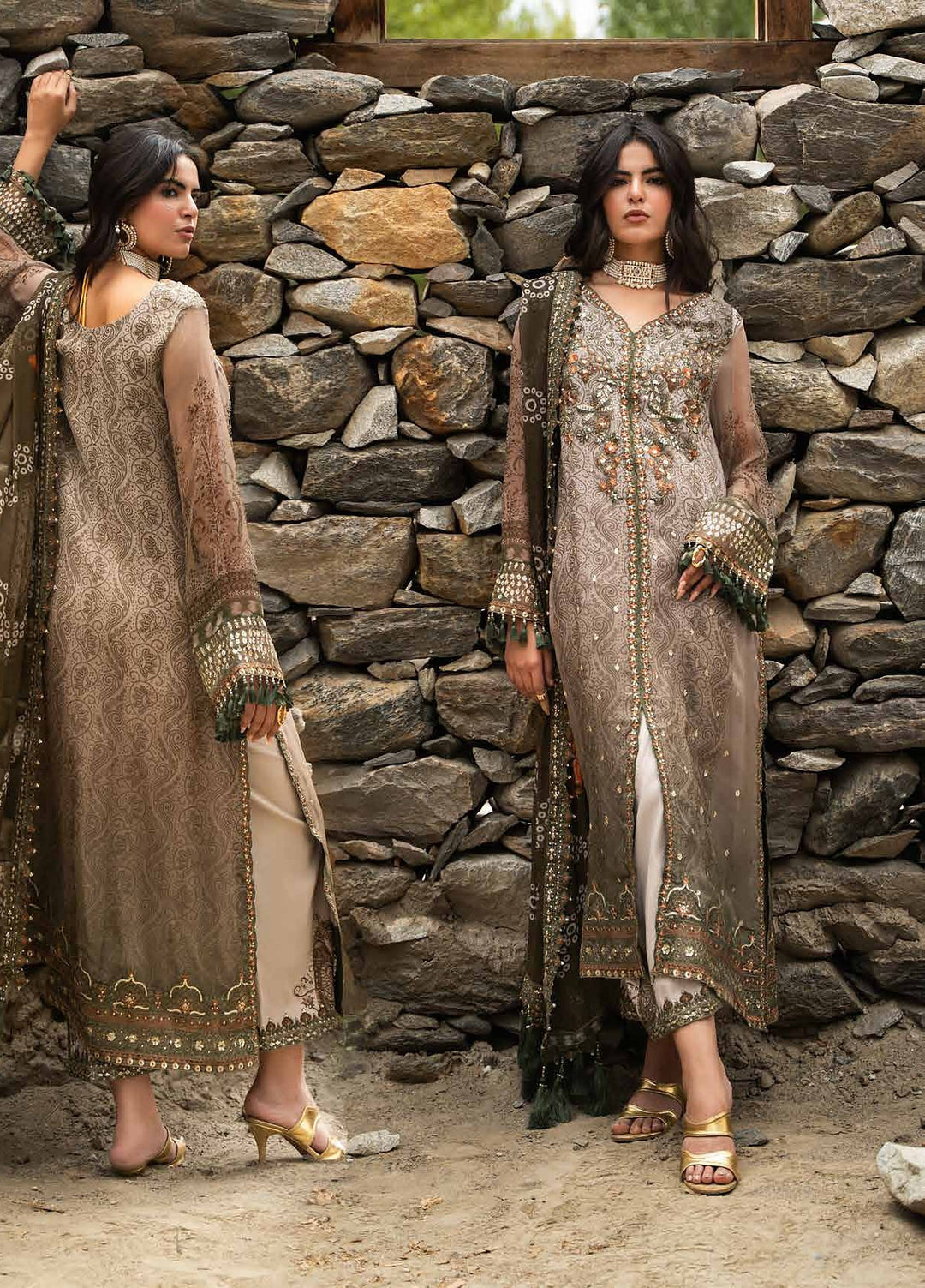 Vasal by Charizma Unstitched Embroidered Chiffon 3 Piece Suit CHR26UVC VSLW6-13 - Festive Collection