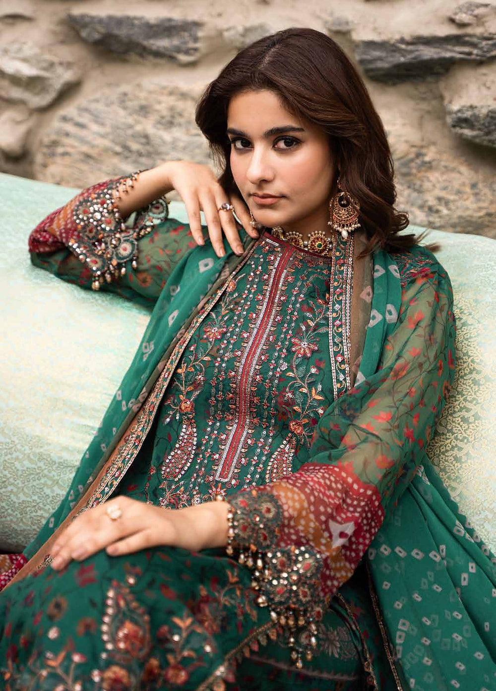 Vasal by Charizma Unstitched Embroidered Chiffon 3 Piece Suit CHR26UVC VSLW6-14 - Festive Collection