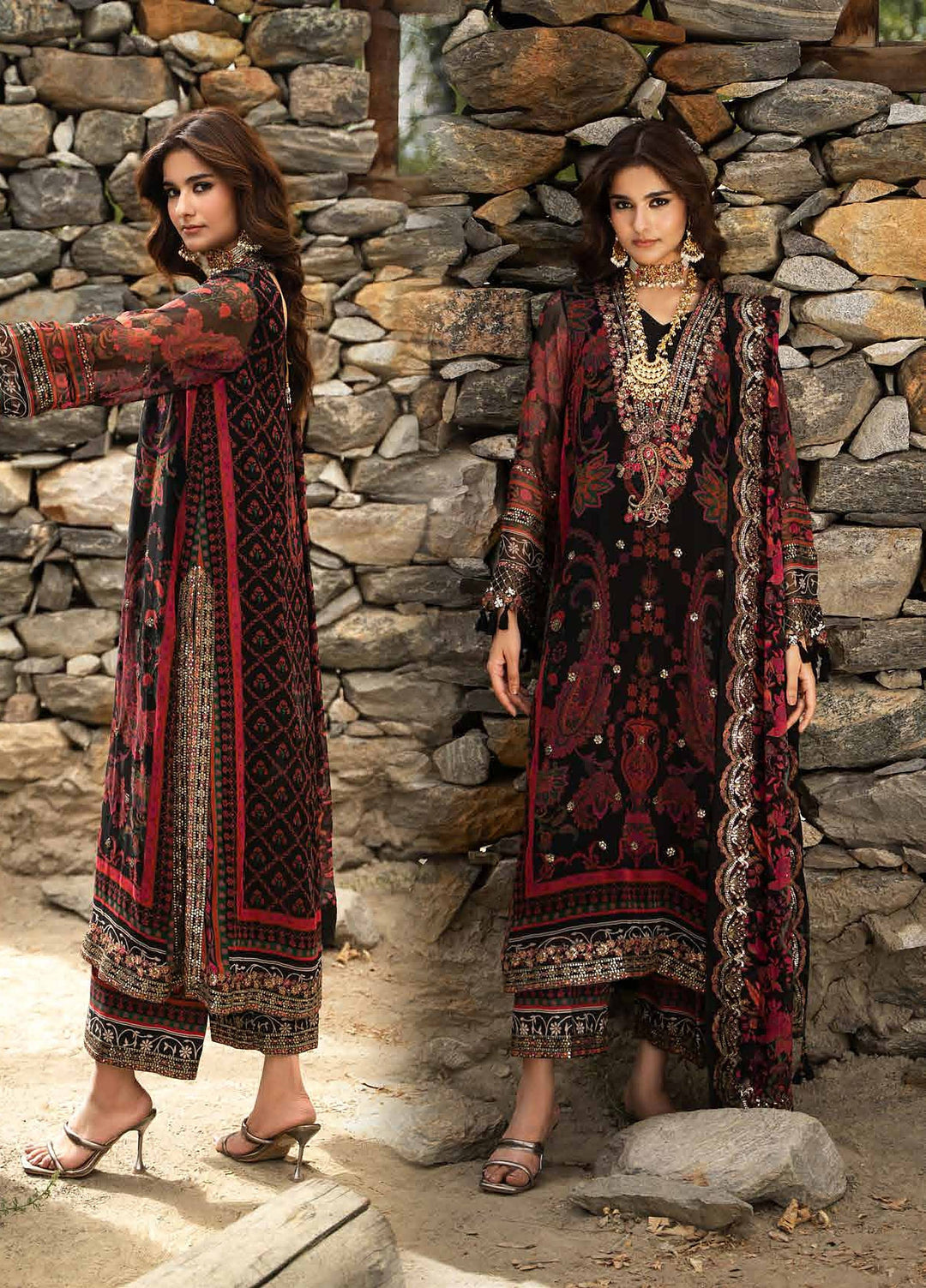 Vasal by Charizma Unstitched Embroidered Chiffon 4 Piece Suit CHR26UVC VSLW6-16 - Festive Collection