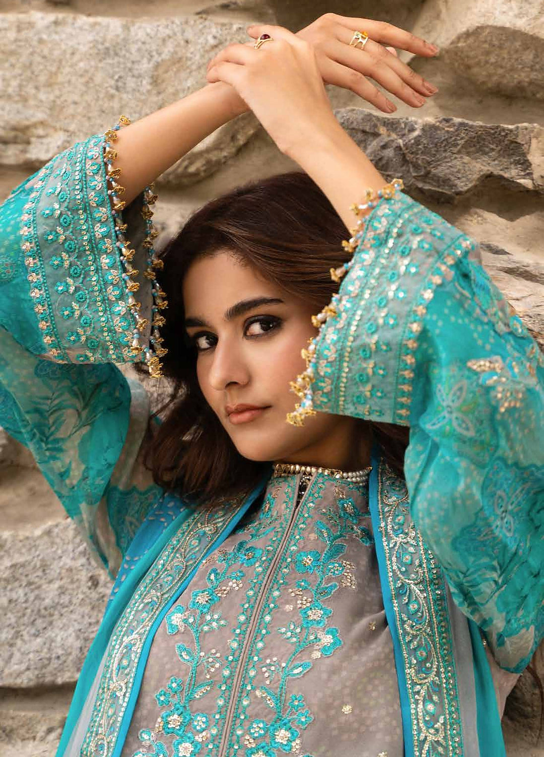 Vasal by Charizma Unstitched Embroidered Chiffon 4 Piece Suit CHR26UVC VSLW6-17 - Festive Collection