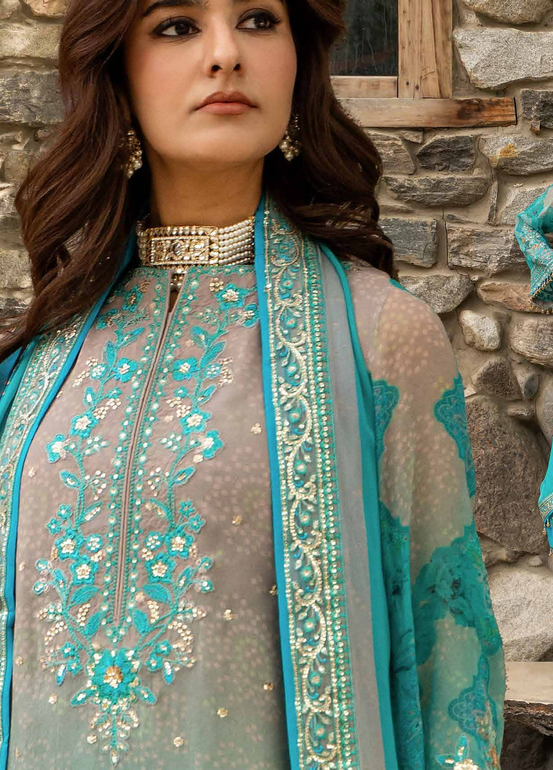 Vasal by Charizma Unstitched Embroidered Chiffon 4 Piece Suit CHR26UVC VSLW6-17 - Festive Collection