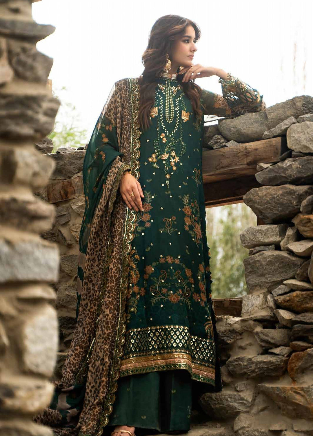 Vasal by Charizma Unstitched Embroidered Chiffon 4 Piece Suit CHR26UVC VSLW6-18 - Festive Collection