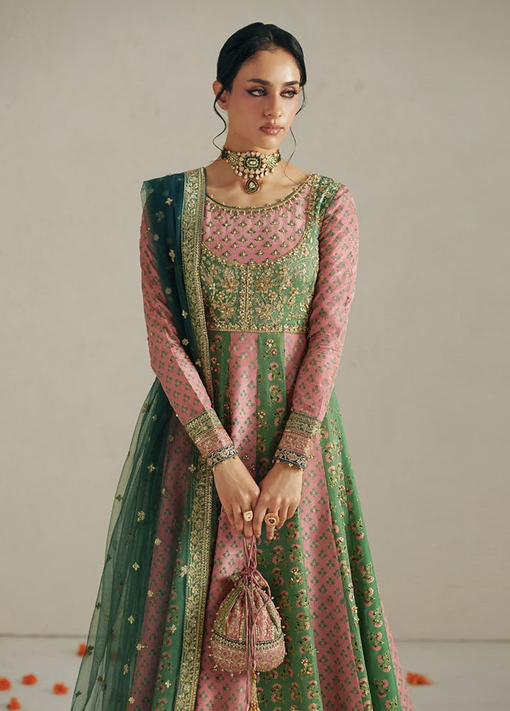 Vera Unstitched Embroidered Silk 3 Piece Suit VR26UWF Rang Multicolor Anarkali - Wedding Collection