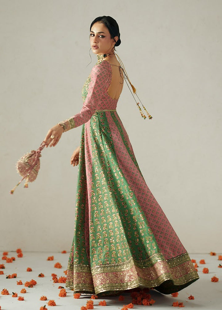 Vera Unstitched Embroidered Silk 3 Piece Suit VR26UWF Rang Multicolor Anarkali - Wedding Collection