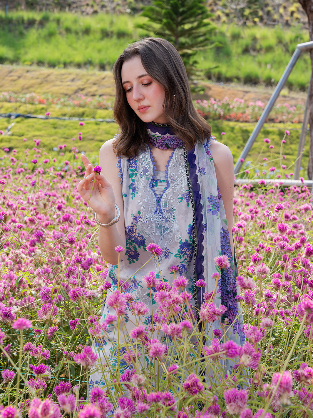 The Scent Of Summers by Yards Unstitched Embroidered Lawn 3 Piece Suit Violet Dewdrop Casual Collection