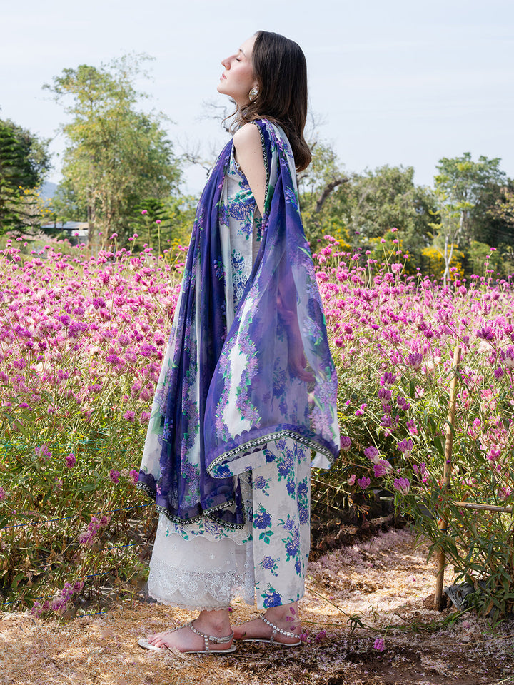 The Scent Of Summers by Yards Unstitched Embroidered Lawn 3 Piece Suit Violet Dewdrop Casual Collection