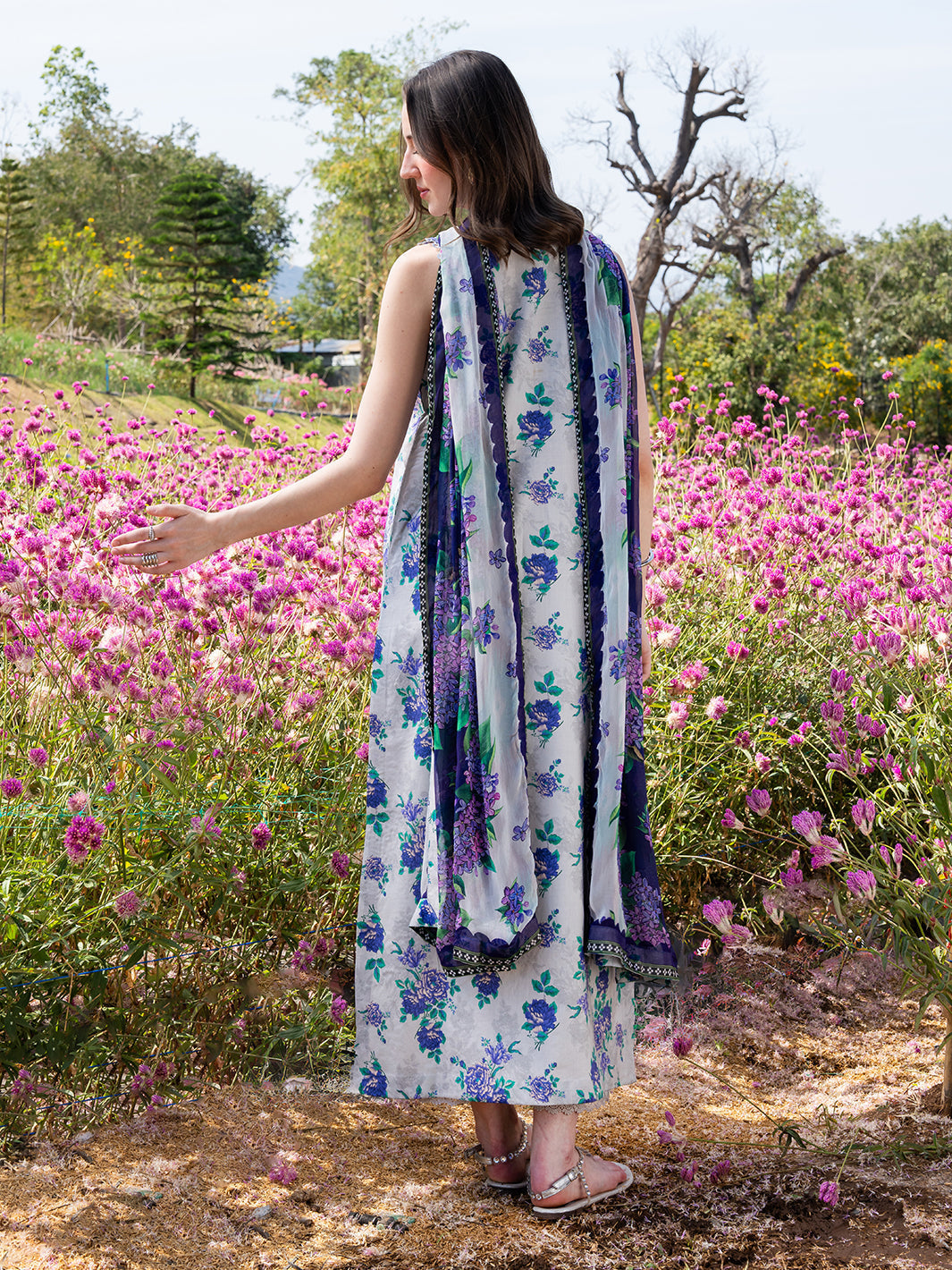 The Scent Of Summers by Yards Unstitched Embroidered Lawn 3 Piece Suit Violet Dewdrop Casual Collection