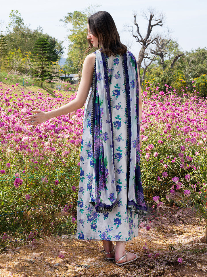 The Scent Of Summers by Yards Unstitched Embroidered Lawn 3 Piece Suit Violet Dewdrop Casual Collection