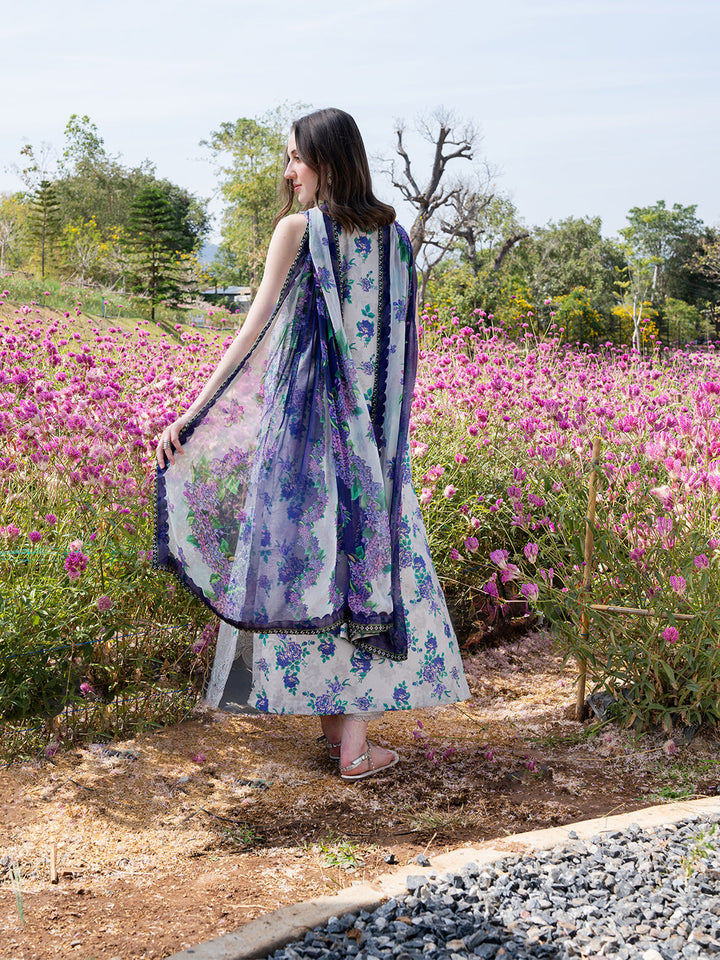 The Scent Of Summers by Yards Unstitched Embroidered Lawn 3 Piece Suit Violet Dewdrop Casual Collection