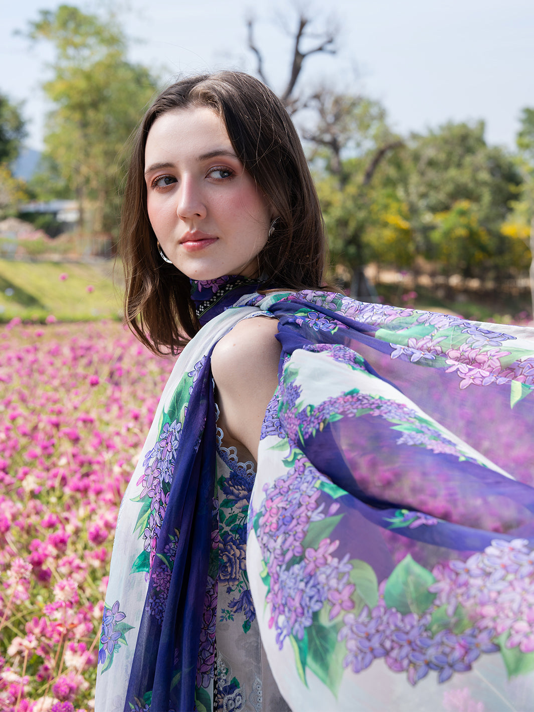 The Scent Of Summers by Yards Unstitched Embroidered Lawn 3 Piece Suit Violet Dewdrop Casual Collection