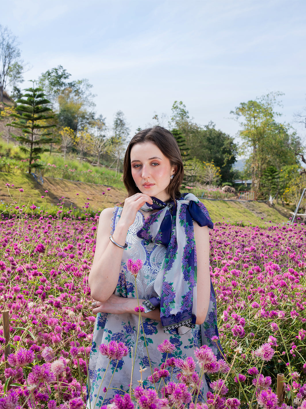 The Scent Of Summers by Yards Unstitched Embroidered Lawn 3 Piece Suit Violet Dewdrop Casual Collection
