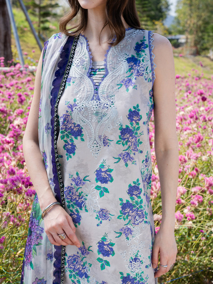 The Scent Of Summers by Yards Unstitched Embroidered Lawn 3 Piece Suit Violet Dewdrop Casual Collection