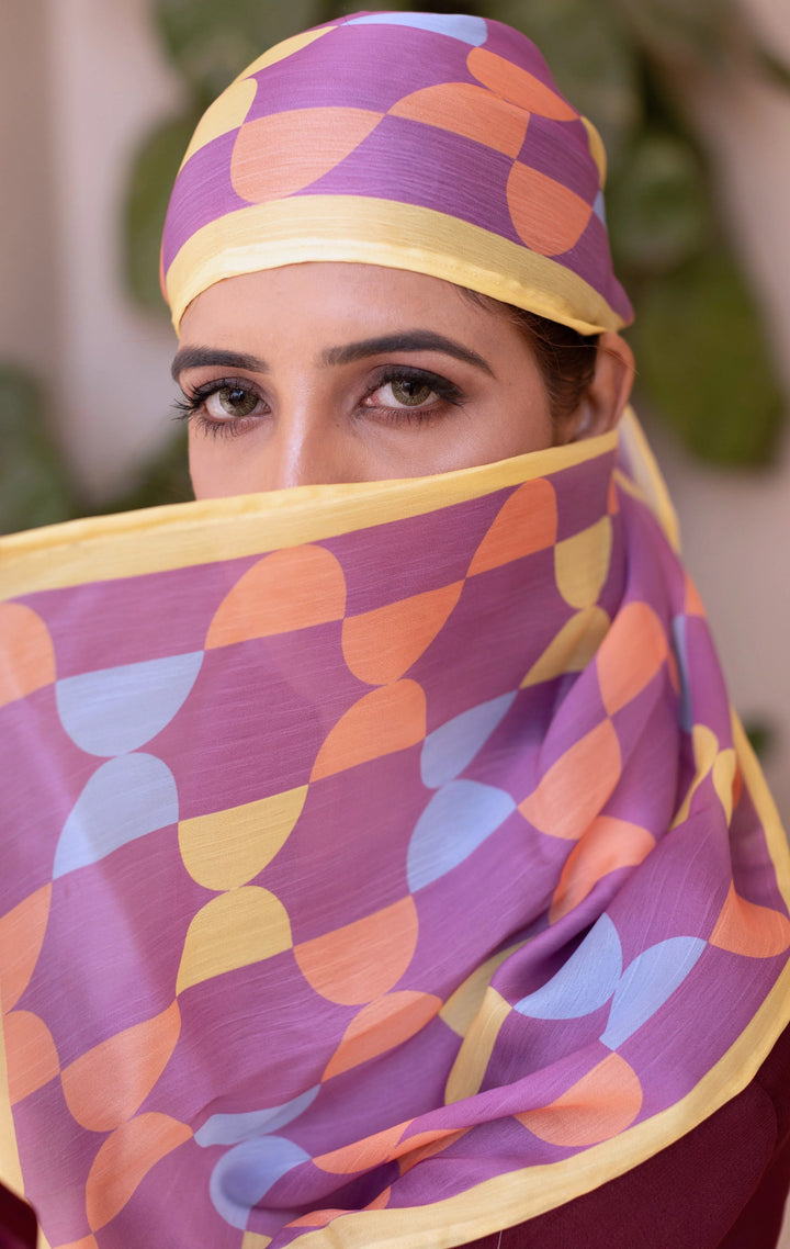 Dhaga Women Scarve Printed Crinkle Silk 1 Piece Lilac Funky - Summer Collection