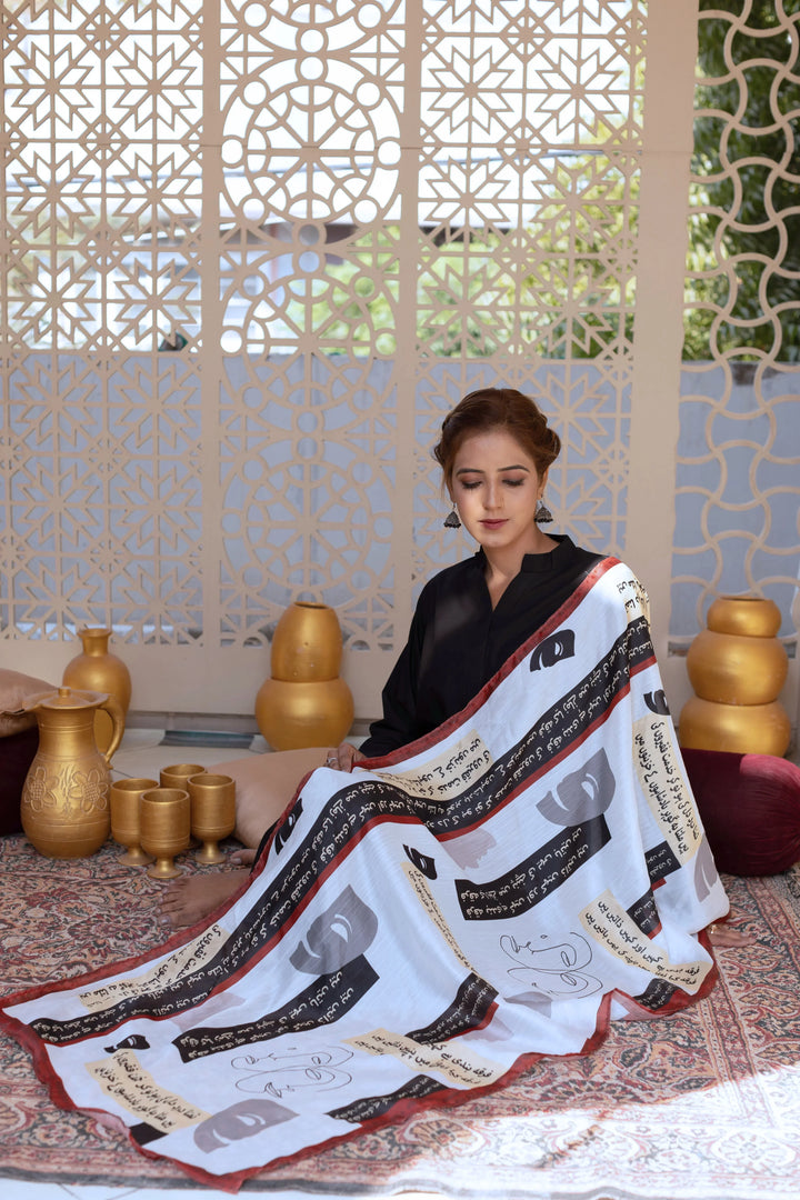 Dhaga Women Scarve Printed Crinkle Silk 1 Piece Zahir Batin - Summer Collection