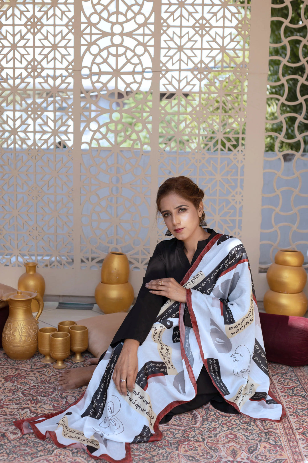 Dhaga Women Scarve Printed Crinkle Silk 1 Piece Zahir Batin - Summer Collection