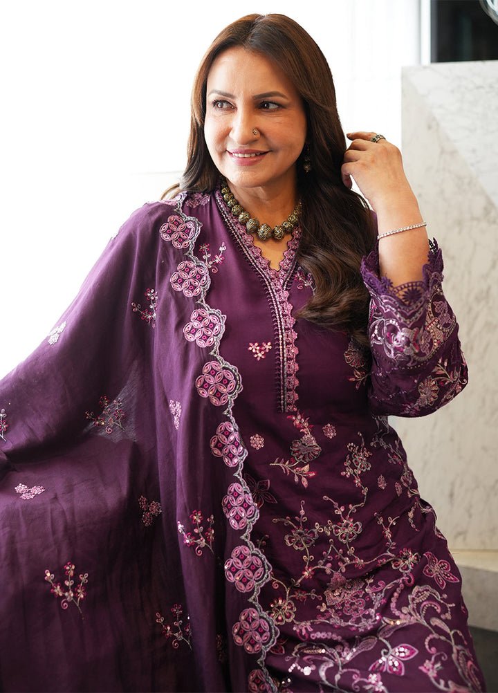 Rusukh by Sahane Unstitched Embroidered Raw Silk 3 Piece Suit DALIYA Festive Collection