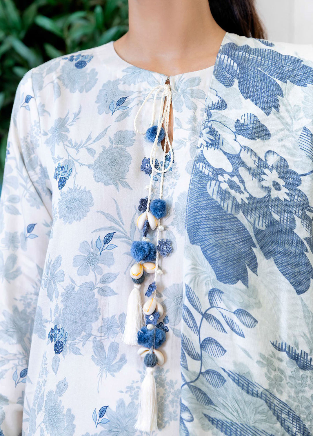 Cross Stitch Embroidered Cotton Satin Suits Unstitched 3 Piece CS25SU Whimsical Teal - Winter Collection