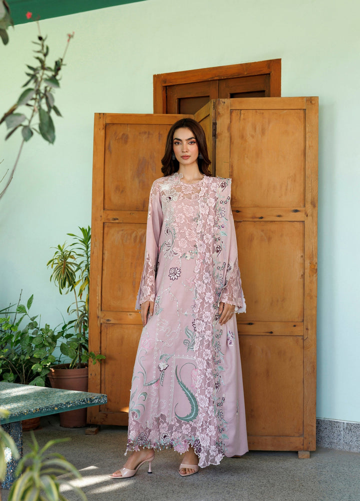 Plush Luxury by Asifa and Nabeel Unstitched Embroidered Pashmina 3 Piece Suit Winter Rose WLXU-07 - Festive Collection